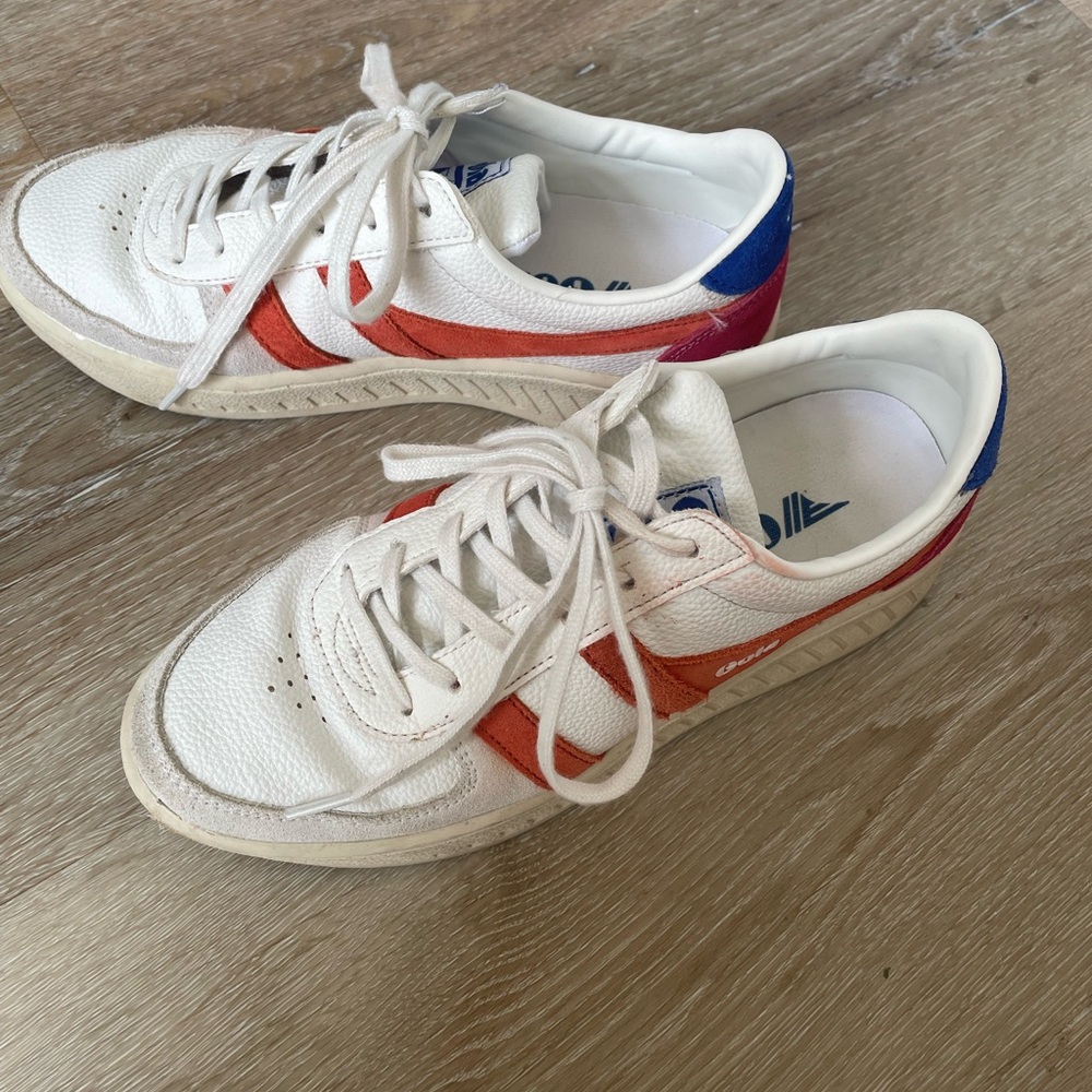 Gola Grandslam Trident Sneaker in White Orange Spice